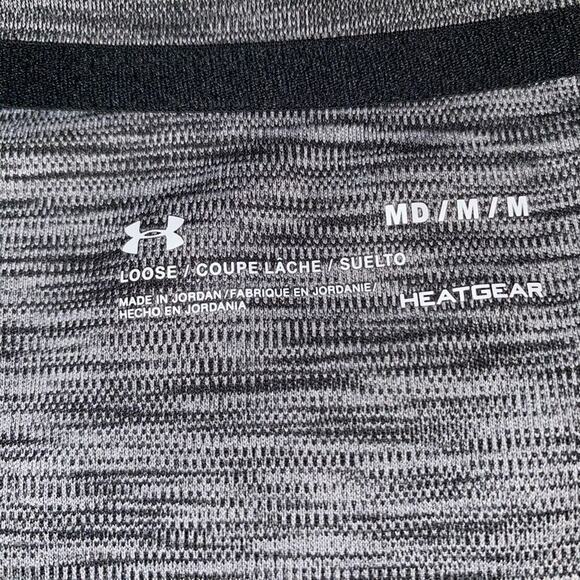 Under Armour black and gray heathered heat gear short sleeve t-shirt | Sz M - Picture 3 of 4